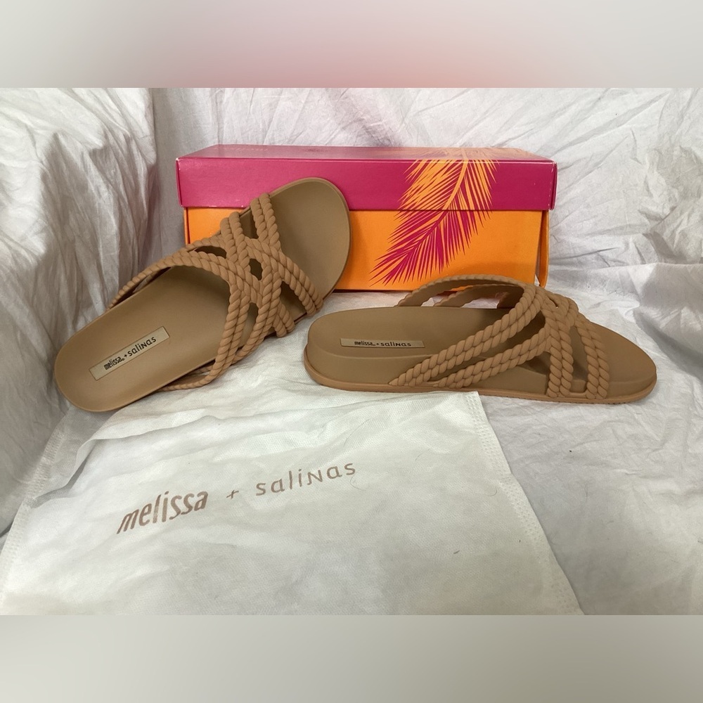 Melissa Cosmic + salinas AD NIB Tan Sandals, Women’s Size 10M - Picture 4 of 11